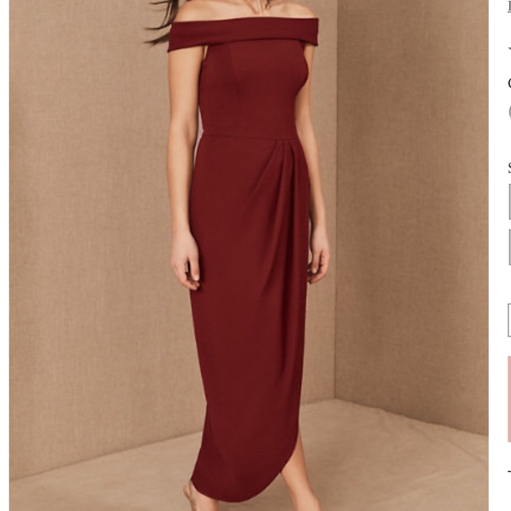 BHLDN Thompson Off-the-Shoulder Dress Bordeaux